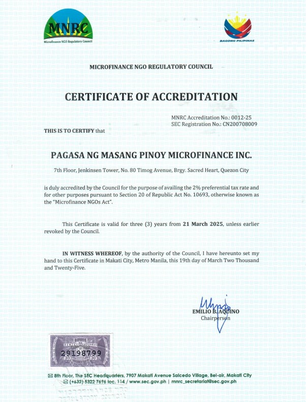 MNRC Accreditation Certificate